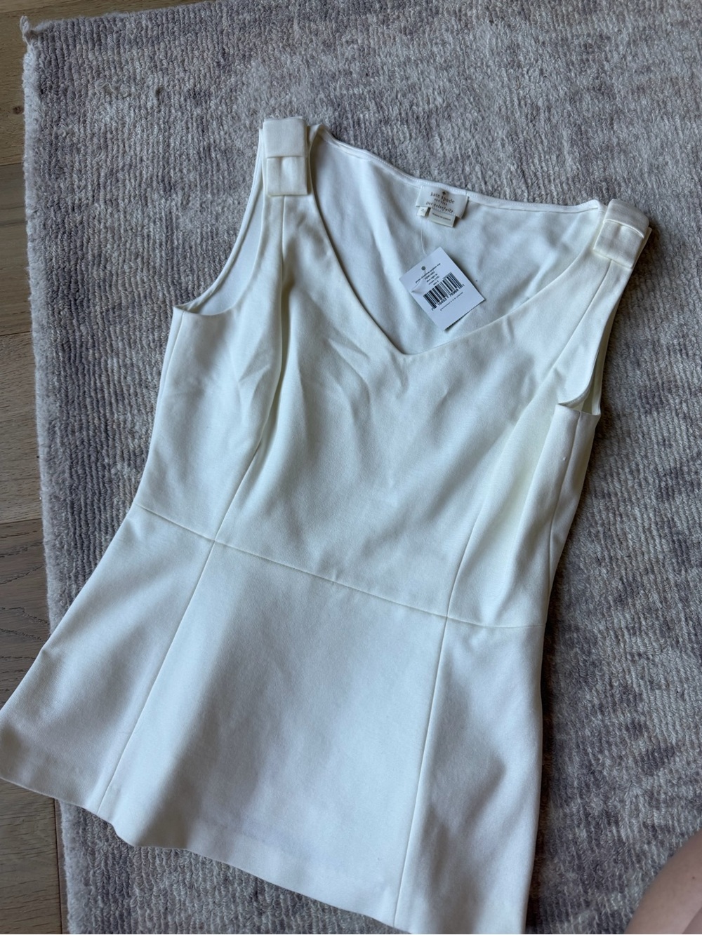 kate spade Cream V-Neck Sleeveless Peplum Top
